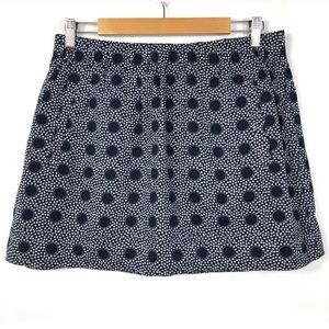 J. Crew Factory Printed Cotton Skirt Navy/White M